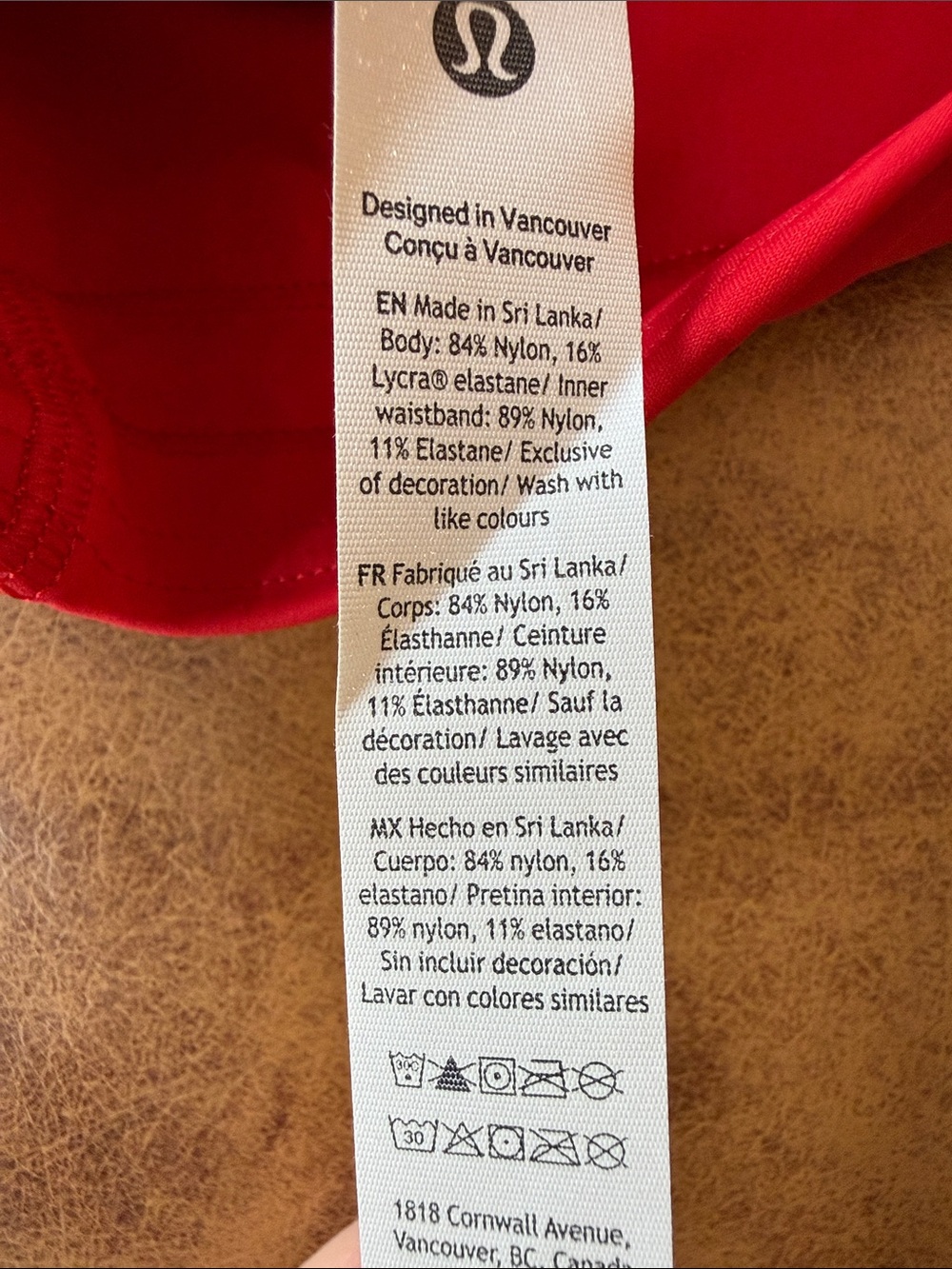 NWT Lululemon Fast and Free High Rise Bike Short 6” w 5 Pocket Sz 6 Oxford Red - Picture 5 of 5